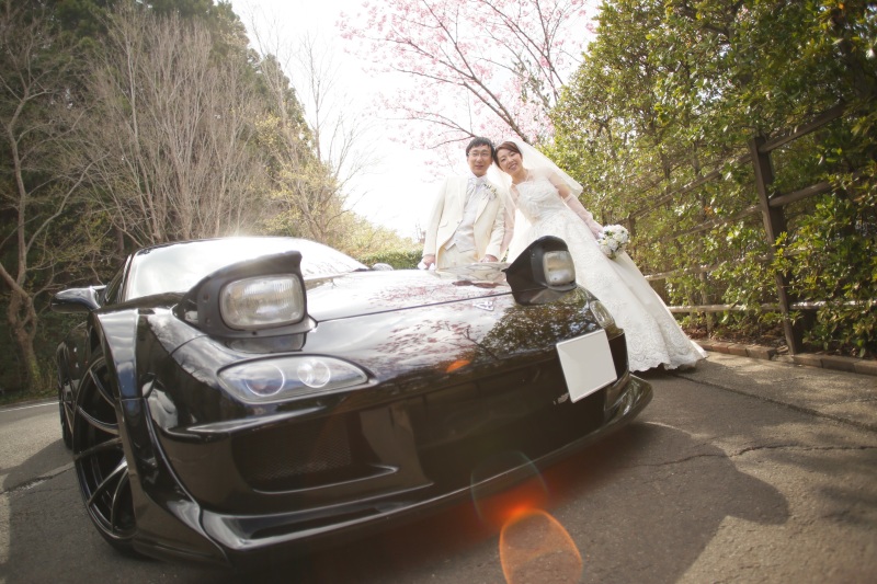 車やバイク、愛車との写真もばっちり！