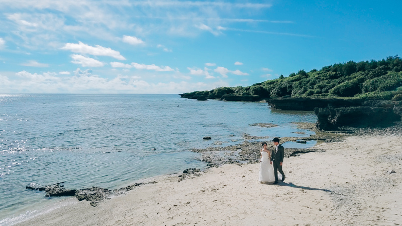 ダイナミックなドローンフォト 公開日 22年11月3日 アンドゥフィーウェディング 沖縄県でフォトウェディング探すならphotorait