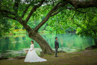 まるで鏡のような水面✨美しい自然を映しだす絶　景公園でフォト撮影