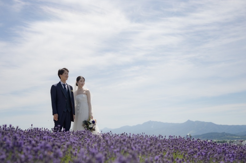 【日の出公園】やわらかな風に揺れる紫の花畑