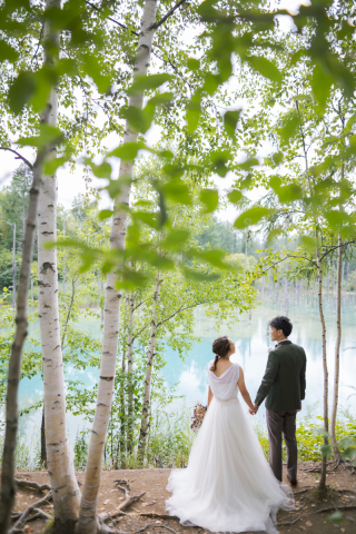 美瑛、青い池に移動する　２ヵ所目の撮影