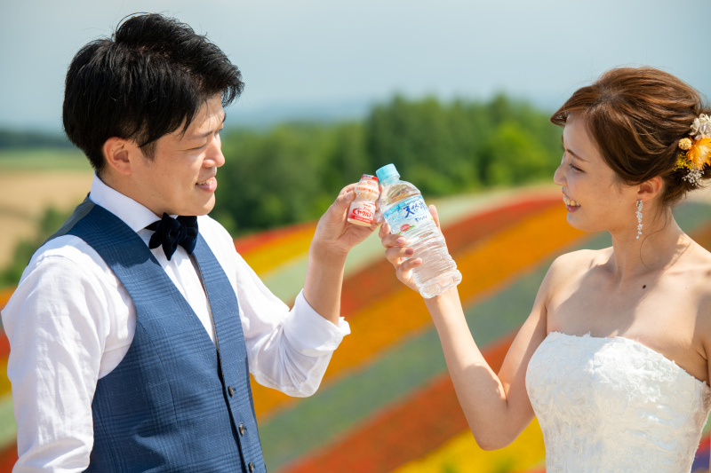  8月の旅行をかねて青い池、白樺回廊、四季彩の丘の3ヵ所で撮影こんな感じ３