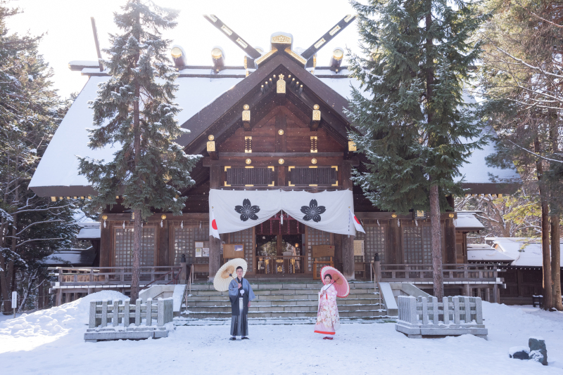 雪と神社でのご撮影