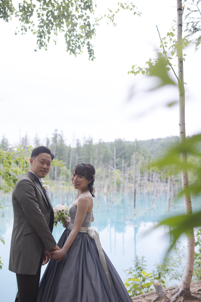 7月中旬から後半の美瑛富良野お花の鮮やかな頃のフォトウェデイング