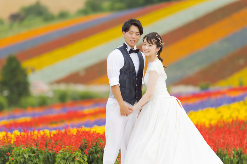美瑛四季彩の丘、だんだんお花がカラフルになります