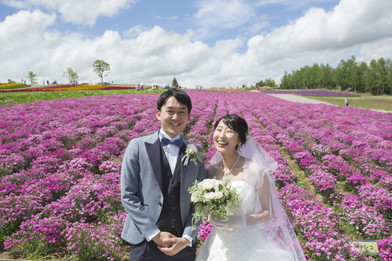 美瑛四季彩の丘、だんだんお花がカラフルになります