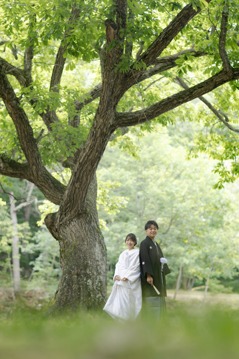 日本の花嫁の象徴であり、写真映えの白無垢での撮影