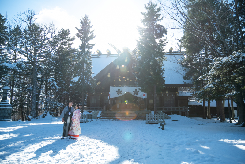 雪と神社でのご撮影