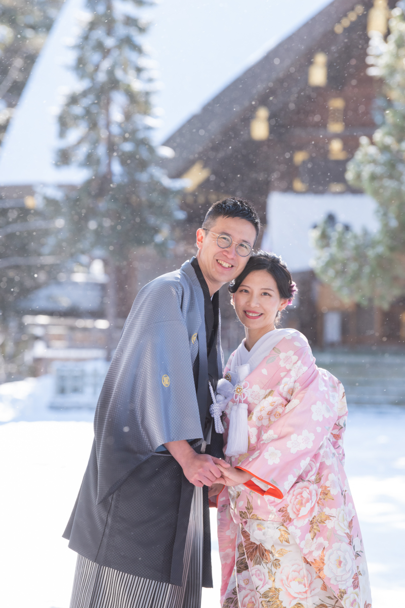 雪と神社でのご撮影