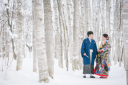 冬の北海道ならではの純白の雪原と和装のコントラストでとっておきな1枚を！