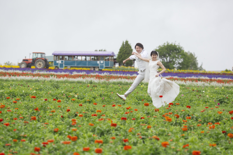 7月中旬の日の出公園、フラワーランドかみふらの2つの花畑と1本道3か所巡遊