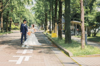 お二人の母校でフォトブライダル！？♡