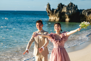 自然な表情のおふたり♡