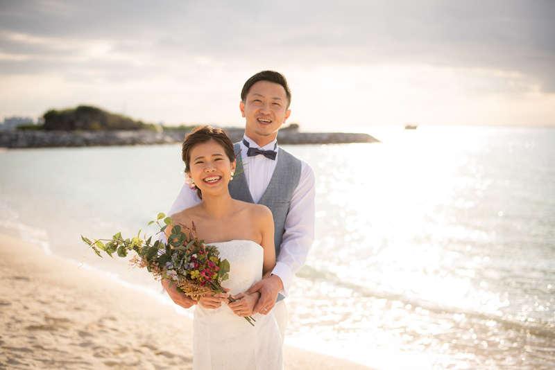 沖縄フォトウェディング*ロマンチックなサンセット撮影*