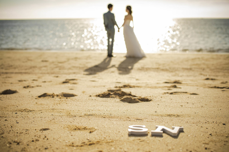 沖縄フォトウェディング*ロマンチックなサンセット撮影*