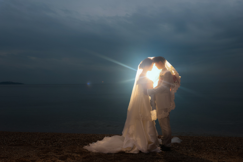 ナイトビーチ撮影