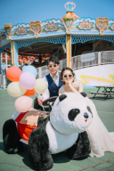 パンダに乗って(*^O^*)♡