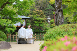 日本庭園での撮影風景