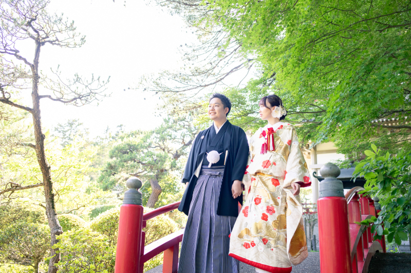 \和装ロケフォトにぴったり/日本庭園での撮影の様子をご紹介♪