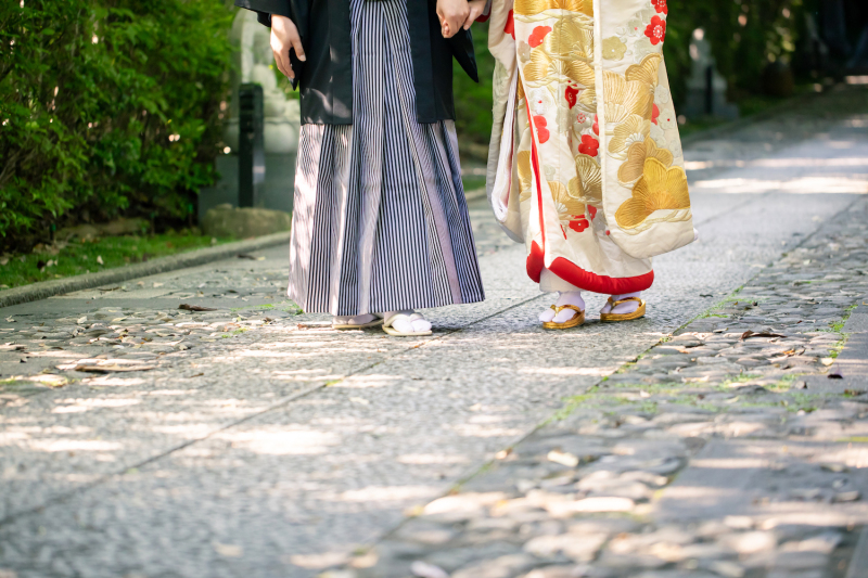 \和装ロケフォトにぴったり/日本庭園での撮影の様子をご紹介♪