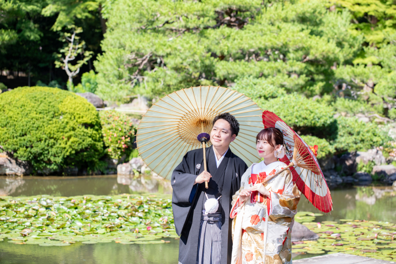 \和装ロケフォトにぴったり/日本庭園での撮影の様子をご紹介♪