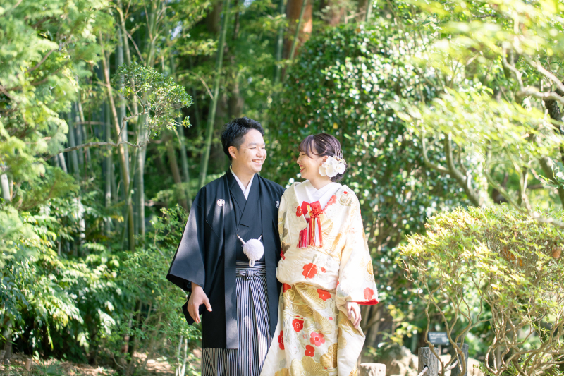 \和装ロケフォトにぴったり/日本庭園での撮影の様子をご紹介♪