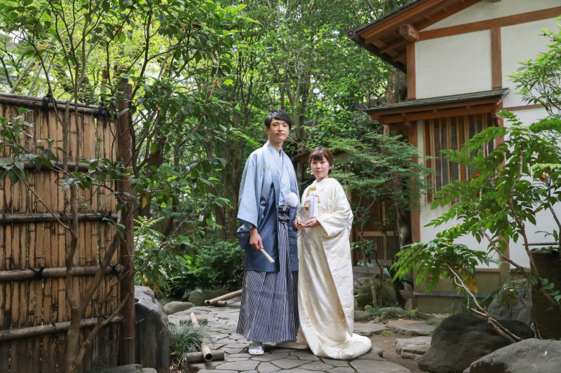 和装にぴったりなお茶室&庭園フォト