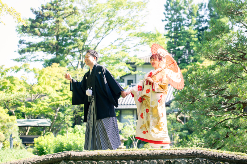 \和装ロケフォトにぴったり/日本庭園での撮影の様子をご紹介♪