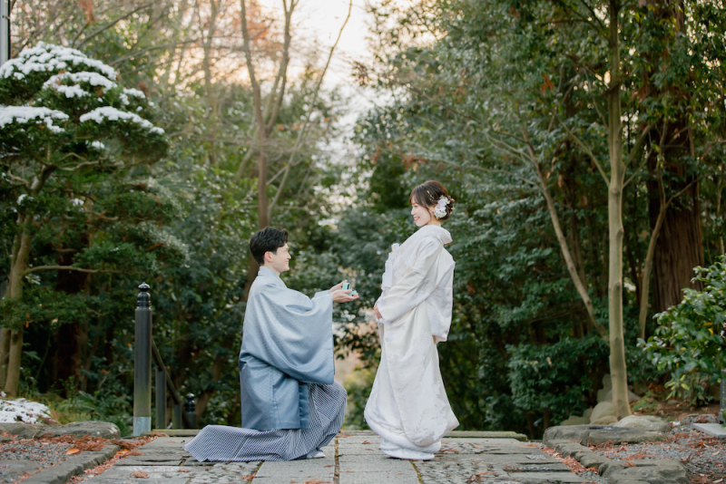 【冬フォトの魅力】和装×日本庭園でのフォトウェディング