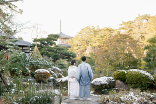  日本庭園で季節感あふれるお写真を！
