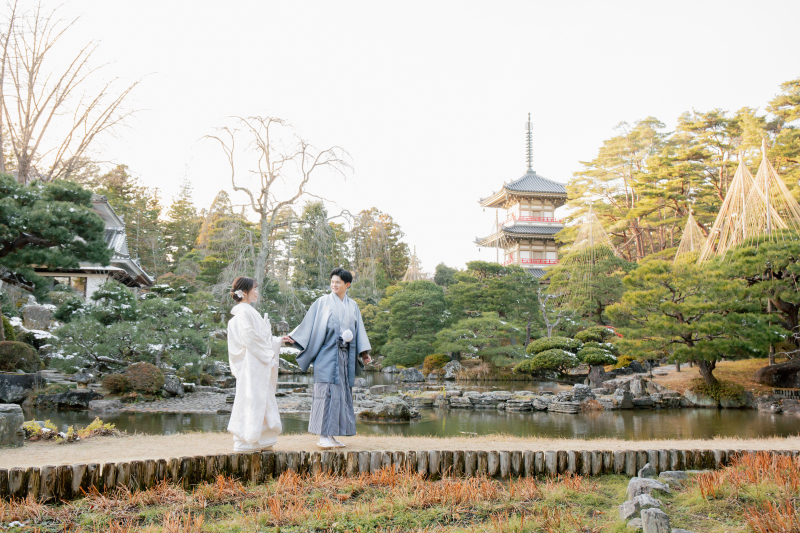 日本庭園で季節感あふれるお写真を!