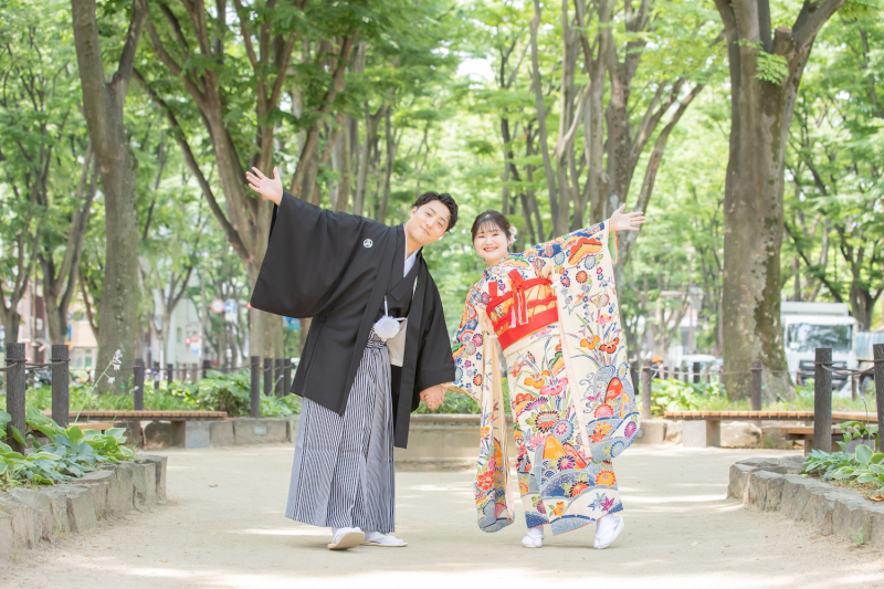 【緑が美しい♪】街並みフォトウェディング