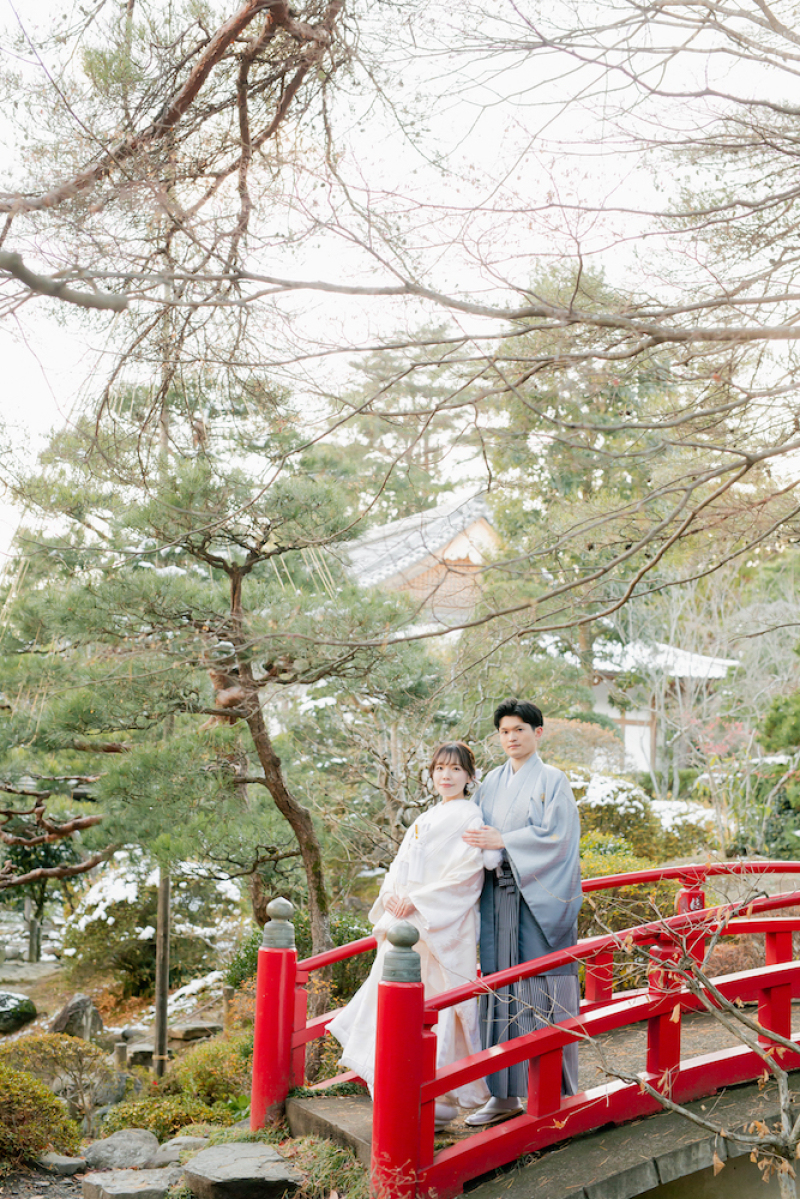 【冬フォトの魅力】和装×日本庭園でのフォトウェディング