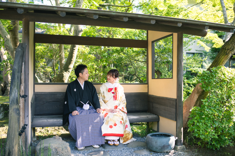 \和装ロケフォトにぴったり/日本庭園での撮影の様子をご紹介♪
