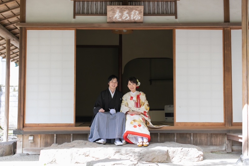 和装にぴったりなお茶室&庭園フォト
