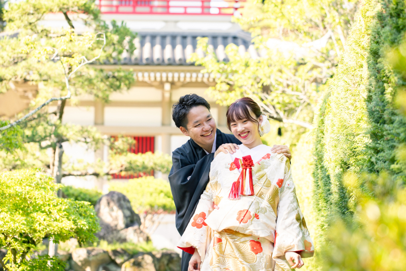 \和装ロケフォトにぴったり/日本庭園での撮影の様子をご紹介♪