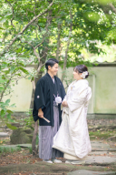 緑あふれる庭園で和装フォトウェディング♪