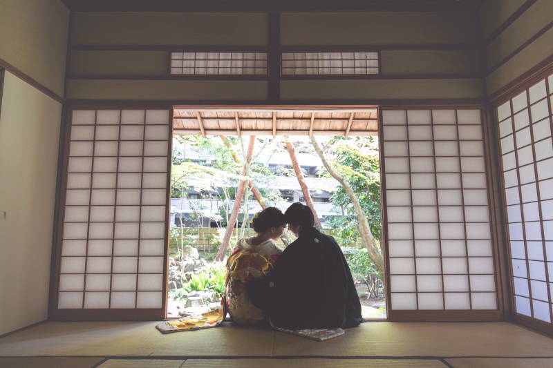 和装にぴったりなお茶室&庭園フォト