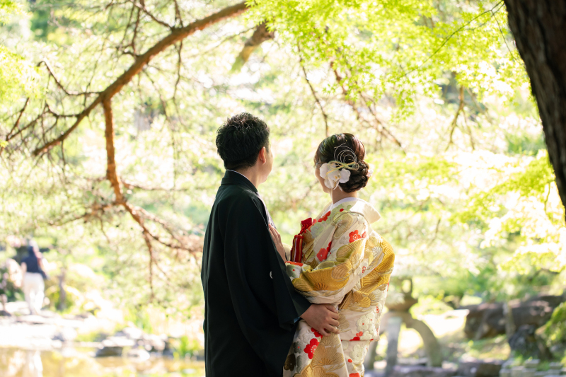 \和装ロケフォトにぴったり/日本庭園での撮影の様子をご紹介♪