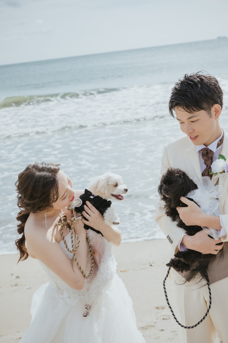 【かわいい家族の一員と♡】愛犬と一緒に撮影もできます♪