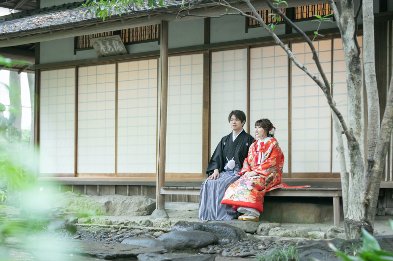 和装にぴったりなお茶室&庭園フォト
