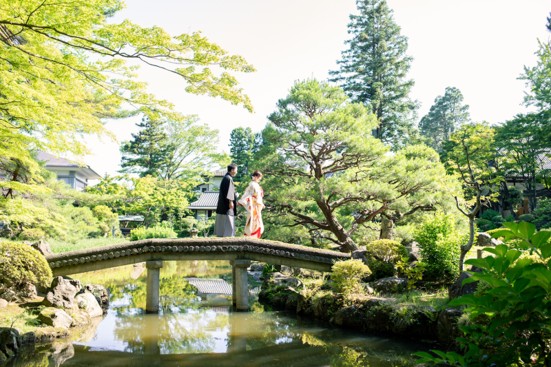 \和装ロケフォトにぴったり/日本庭園での撮影の様子をご紹介♪