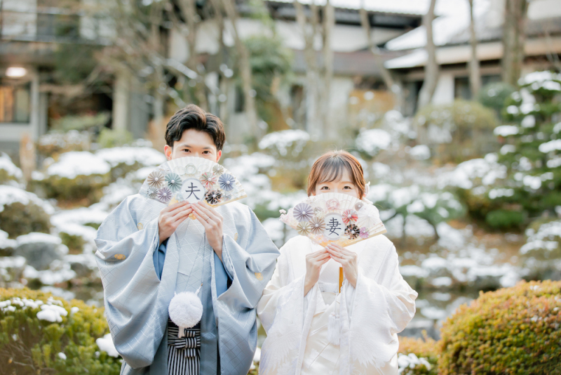【冬フォトの魅力】和装×日本庭園でのフォトウェディング