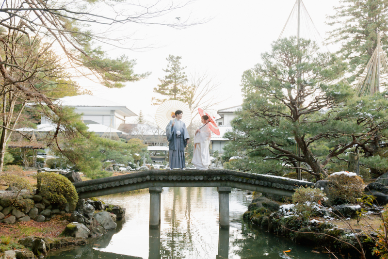 【冬フォトの魅力】和装×日本庭園でのフォトウェディング