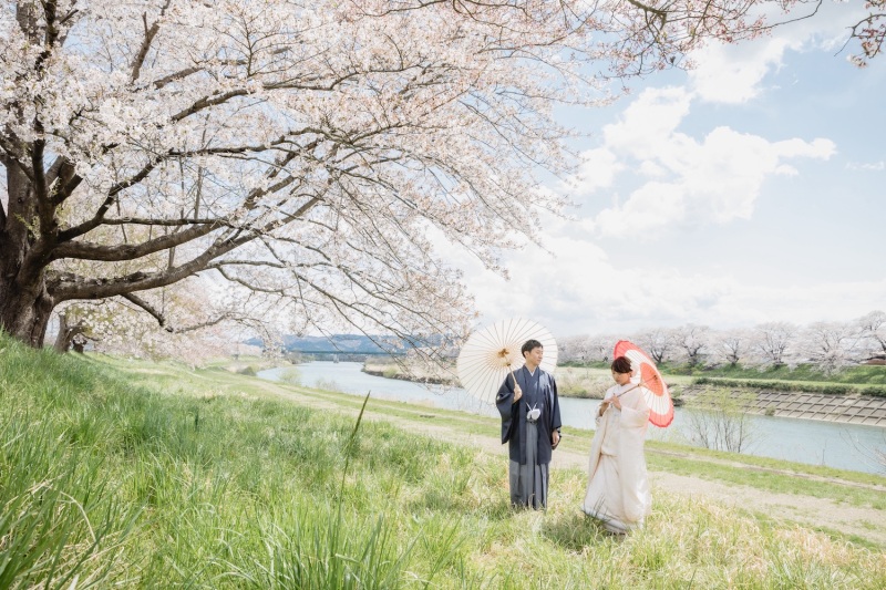 \和装ロケフォトにぴったり/日本庭園での撮影の様子をご紹介♪