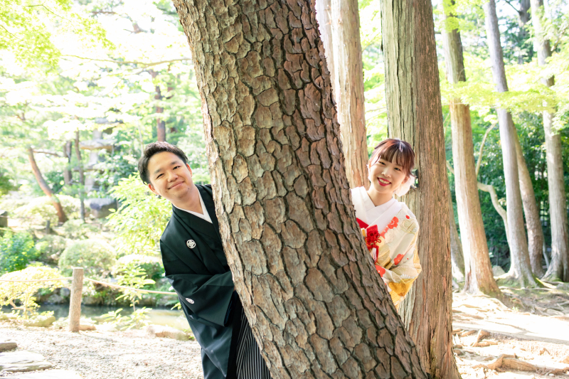 \和装ロケフォトにぴったり/日本庭園での撮影の様子をご紹介♪