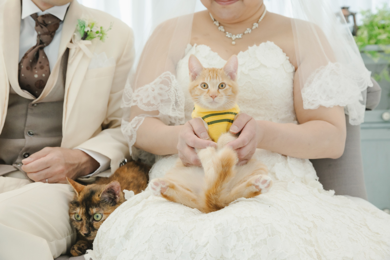 ペットも大切な家族だから。ペットと映るほんわかウェディングフォト