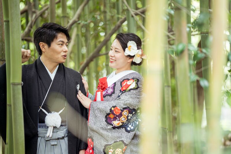 緑ゆたかな都内の寺院で記念の一枚を【高輪】