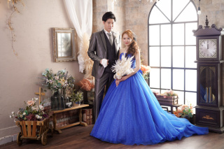 寒色カラードレス