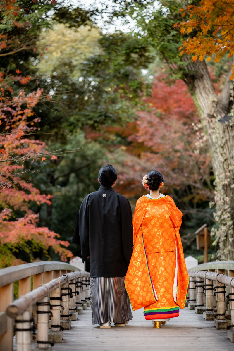 紅葉の日本庭園